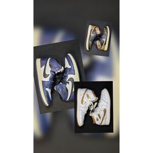 Jordan 1 Retro High OG Kids 3Y Bundle Midnight‎ Navy Metallic Gold White 3 Pairs